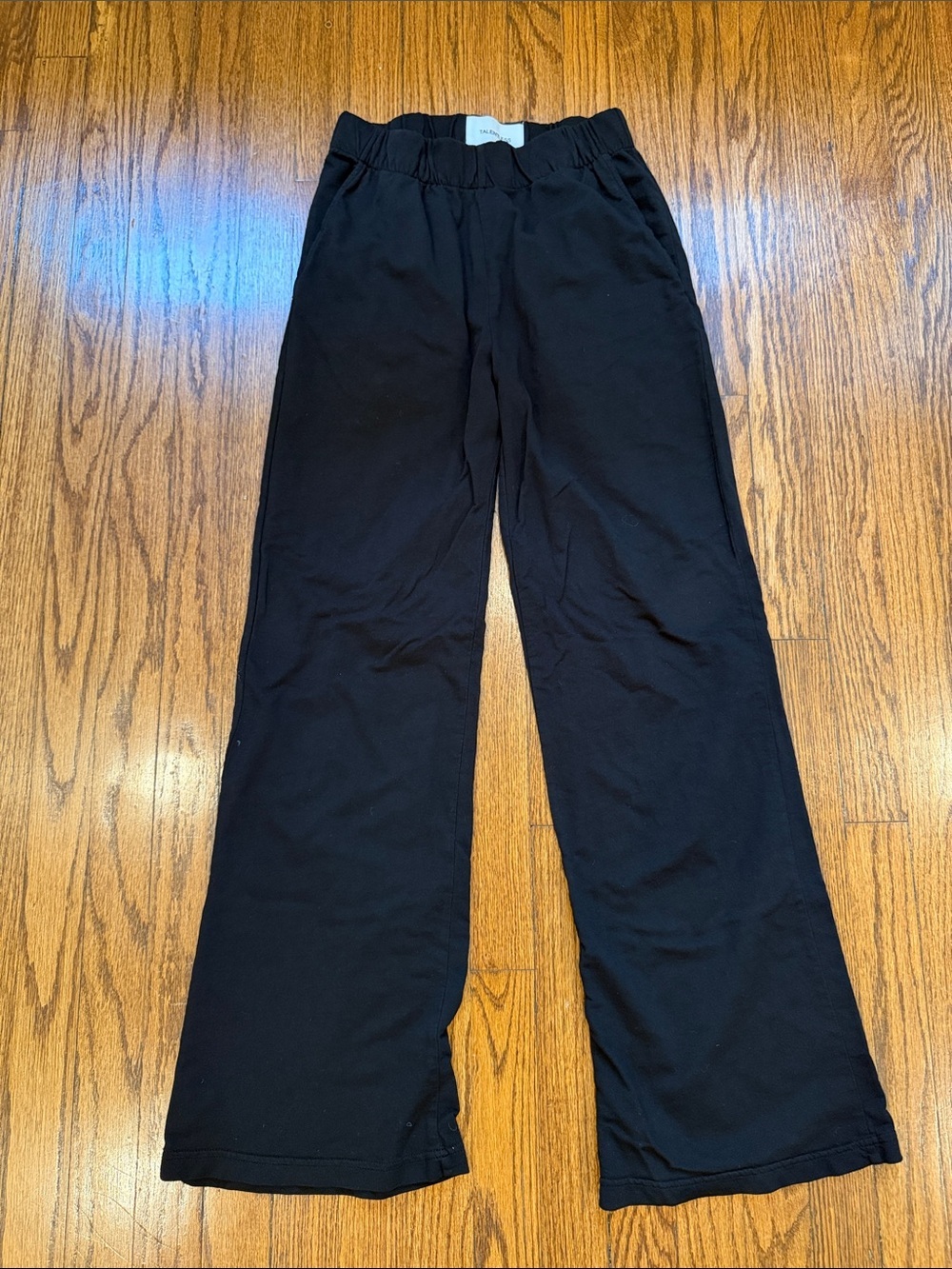 TALENTLESS Black Wide-Leg Track Pants with Elastic Waist - Picture 4 of 8